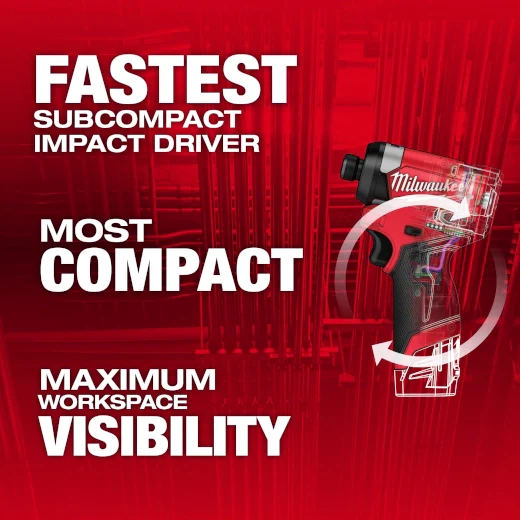 Milwaukee 3453-21 M12 FUEL 1/4 in. Hex Impact Driver W/2.0Ah Batteries - Image 4