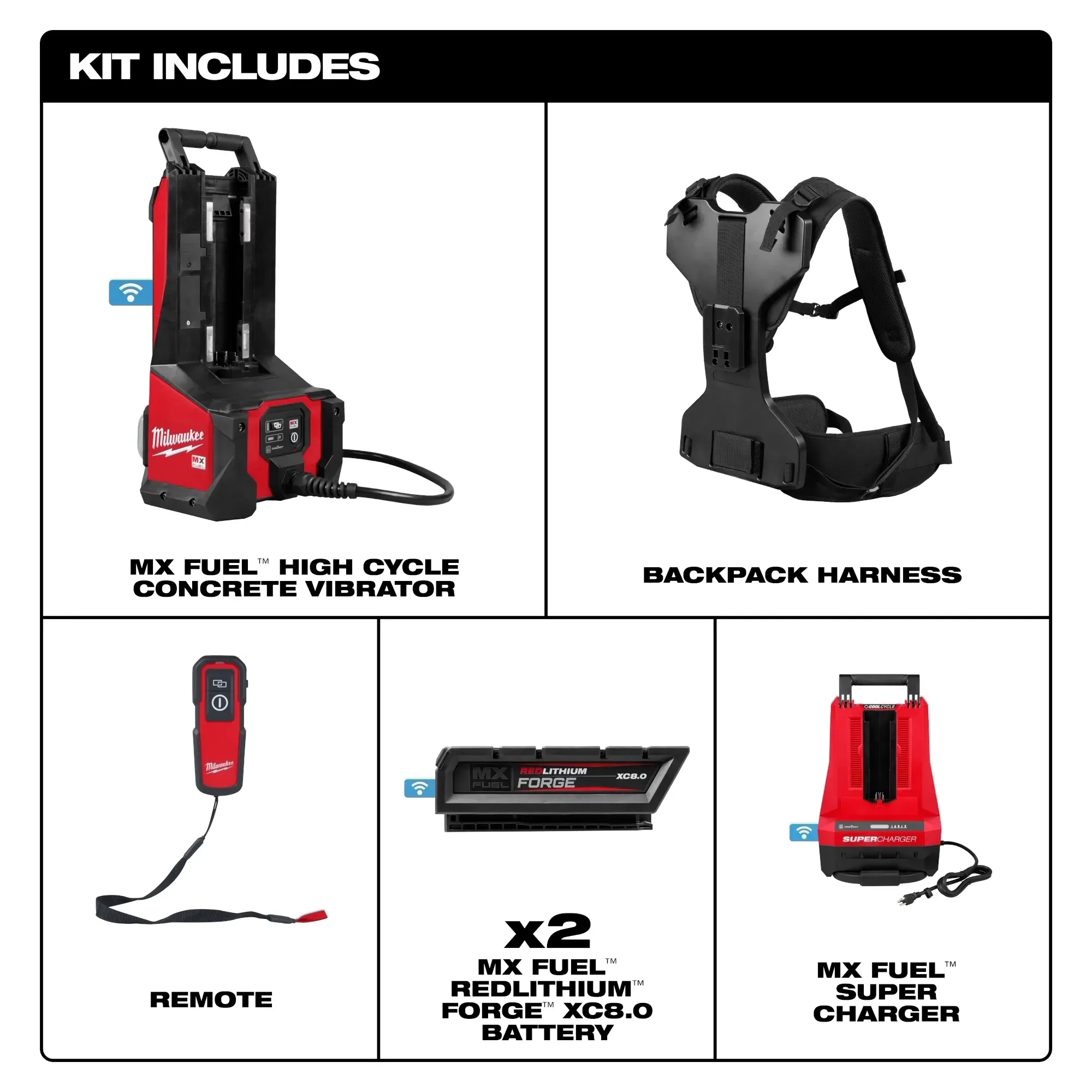 Milwaukee MXF372-2XC MX FUEL™ Cordless High Cycle Concrete Vibrator Kit (2 x 8.0 Ah) - Image 4