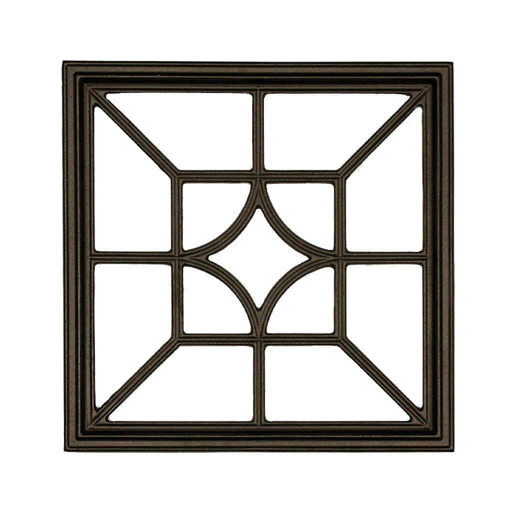 Nuvo Iron ACW54 15 in. x 15 in. Decorative Square/Diamond Black Cast Aluminum Wooden Fence and Gate Insert