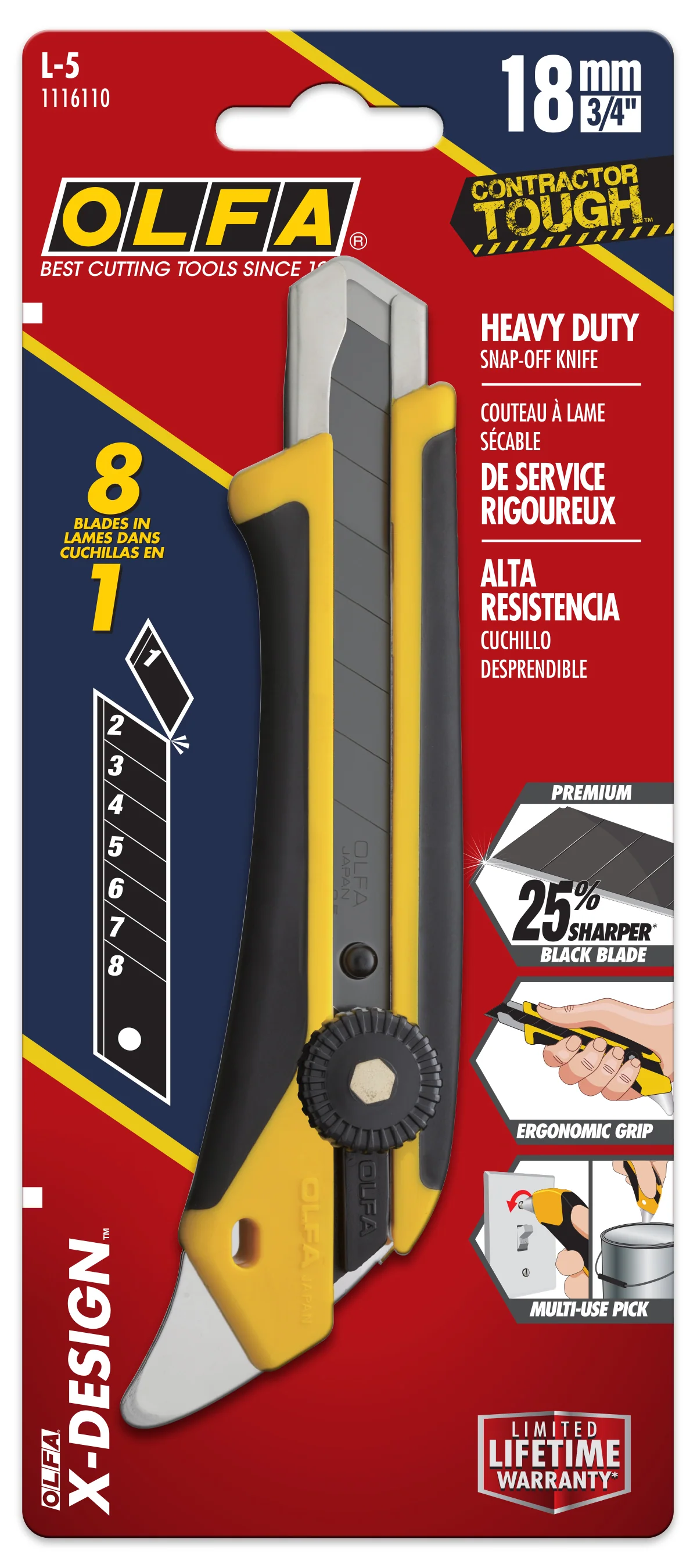 Olfa Ratchet Lock Utility Knife w/Multi-Pick 18mm - Image 3