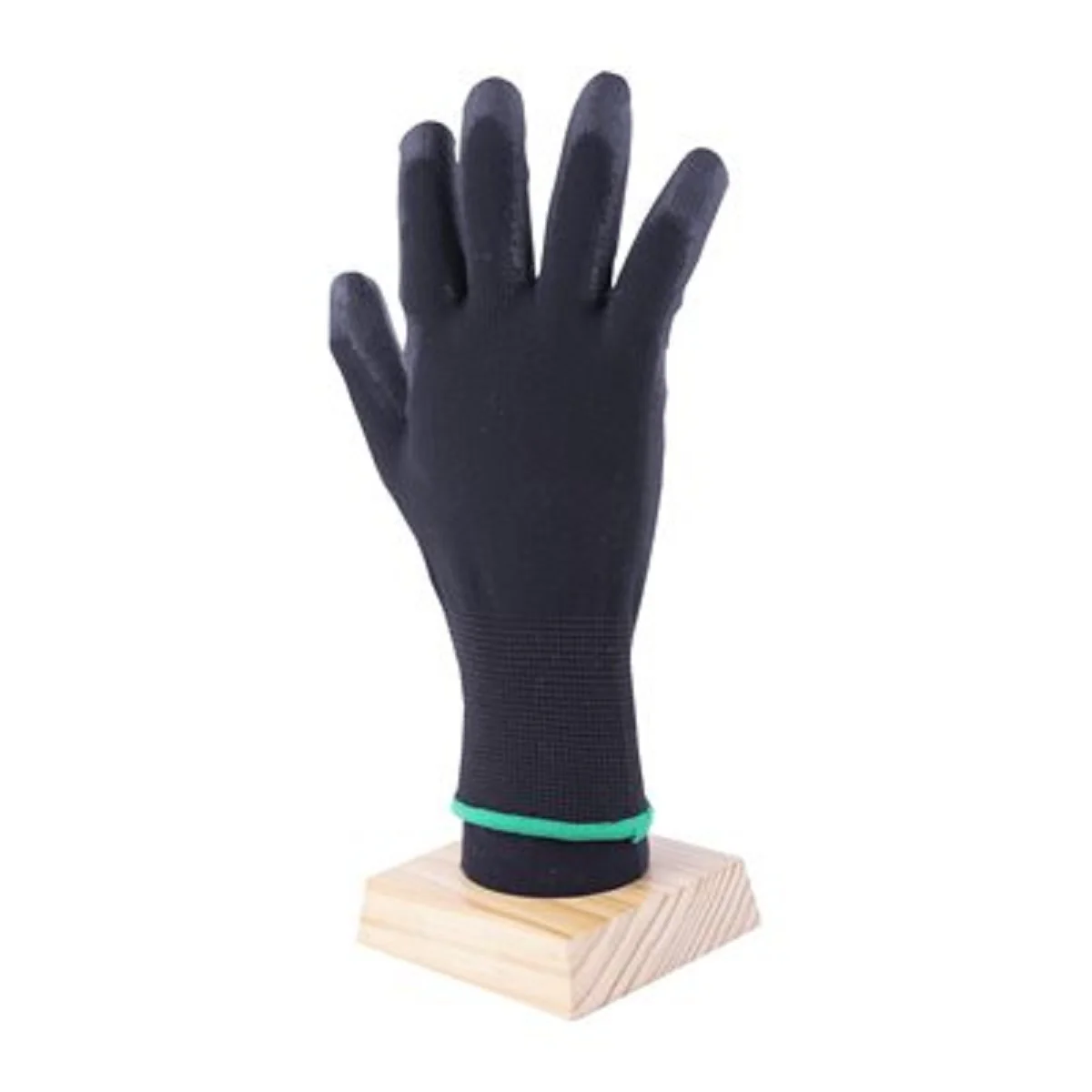 PU GLOVES BLACK DIPPED BLACK POLYESTER 12PR/ PACK - Image 2