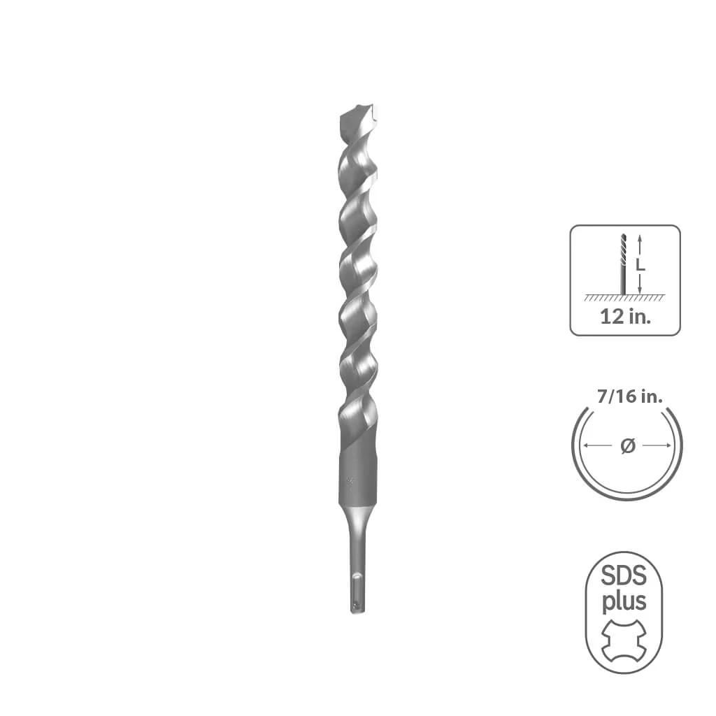 Sabercut 2 Cutter SDS Plus Drill Bit 7/16" x 10" x 12"
