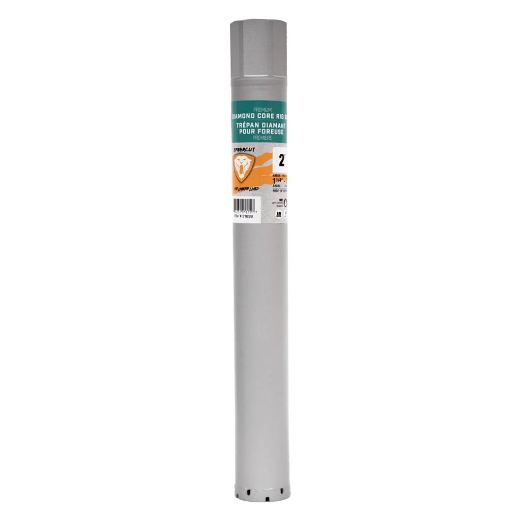 Sabercut 2 in. x 14 in. Crown Diamond Core Bit, Continuous Wet