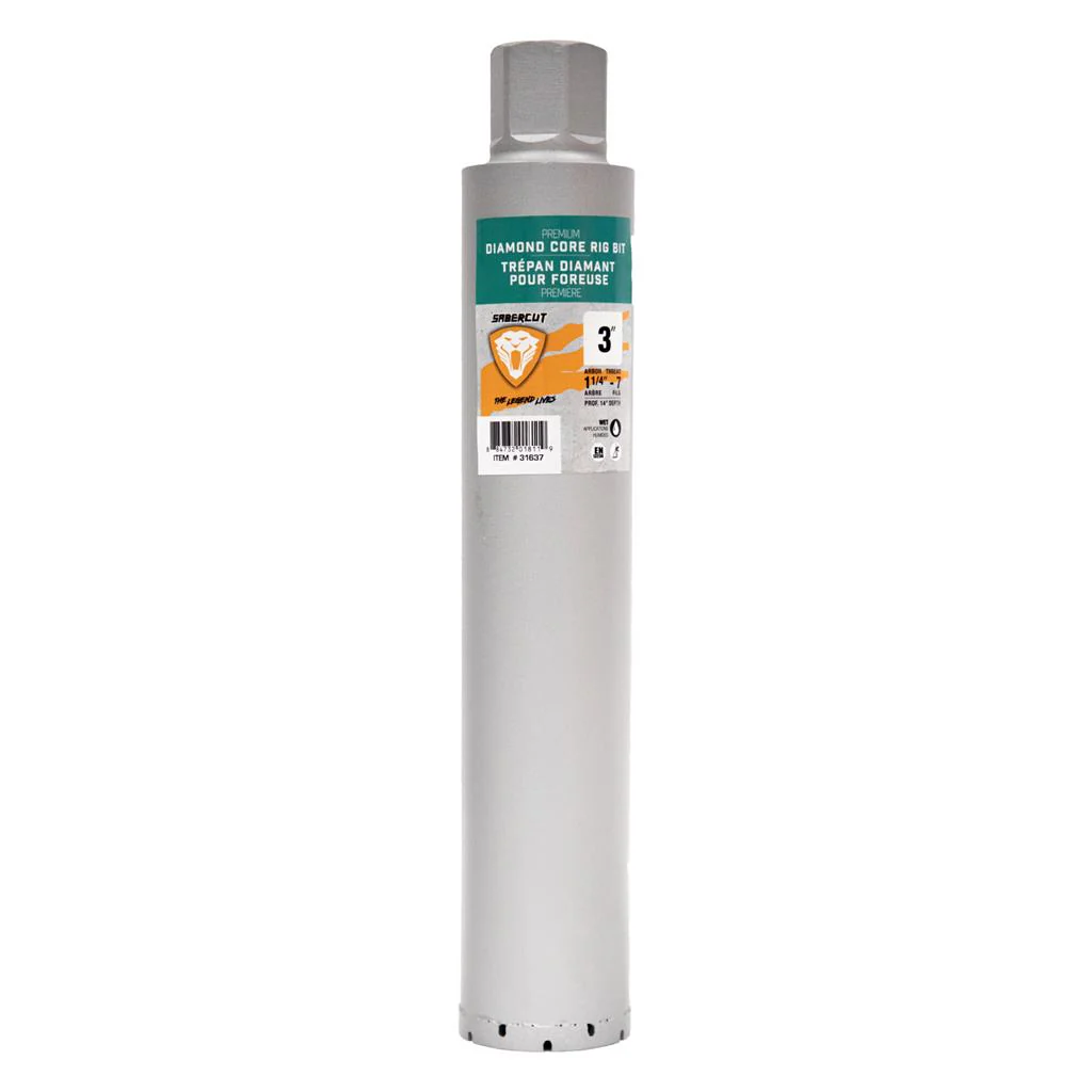 Sabercut 3 in. x 14 in. Crown Diamond Core Bit, Continuous Wet