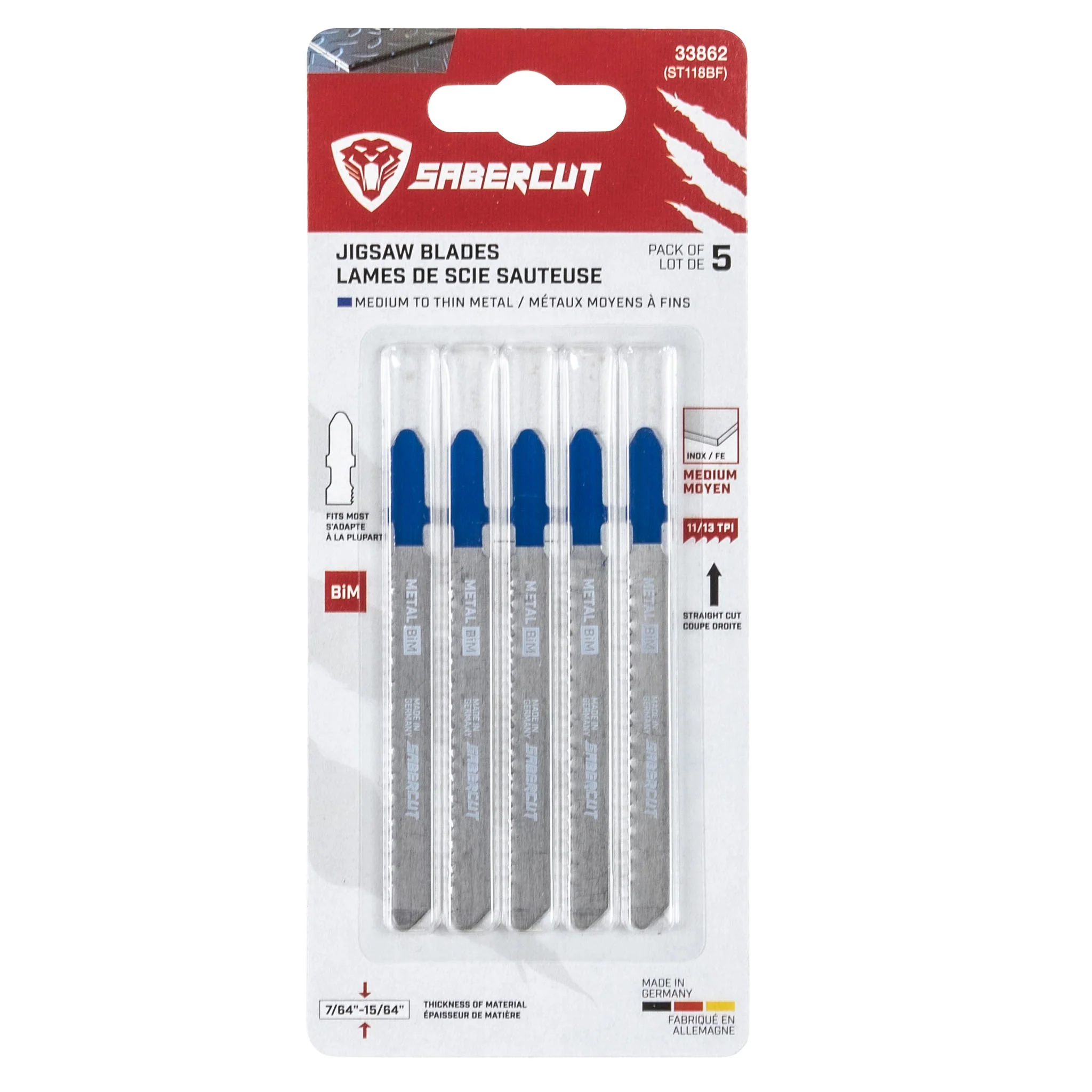 Sabercut 3-1/2 in. x 18/23T BIM Medium Metal Jigsaw (5-pack) - Image 2