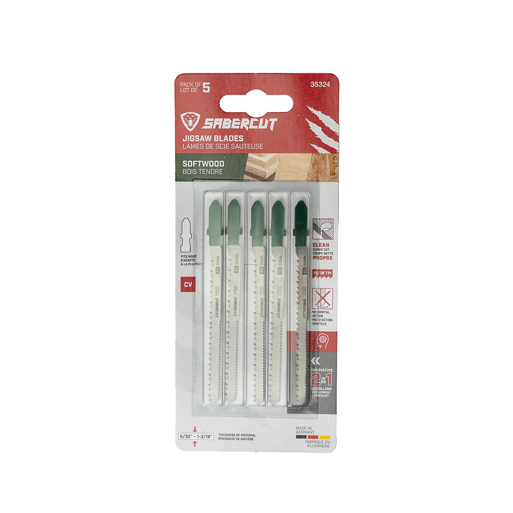 Sabercut 4 in. x 10/18TPI T-Shank 2-in-1 Jigsaw Blade for Scrolling (5-Pack) - Image 2