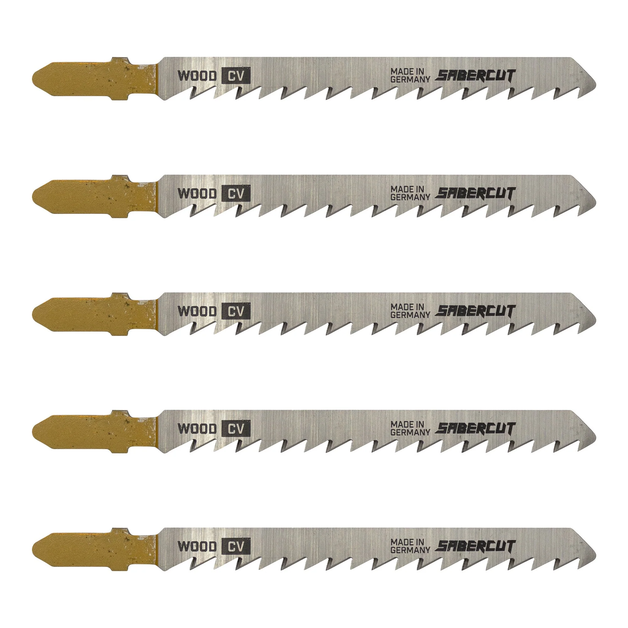 Sabercut 4 in. x 6TPI Thick-Kerf T-Shank Jigsaw Blade for Clean Cuts on Wood (5-Pack)