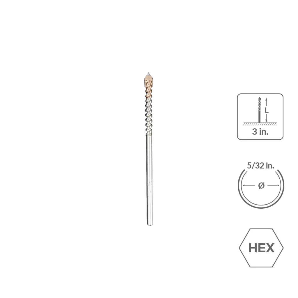 SaberCut 5/32 in 3 in 4-Cutter Drill Bit