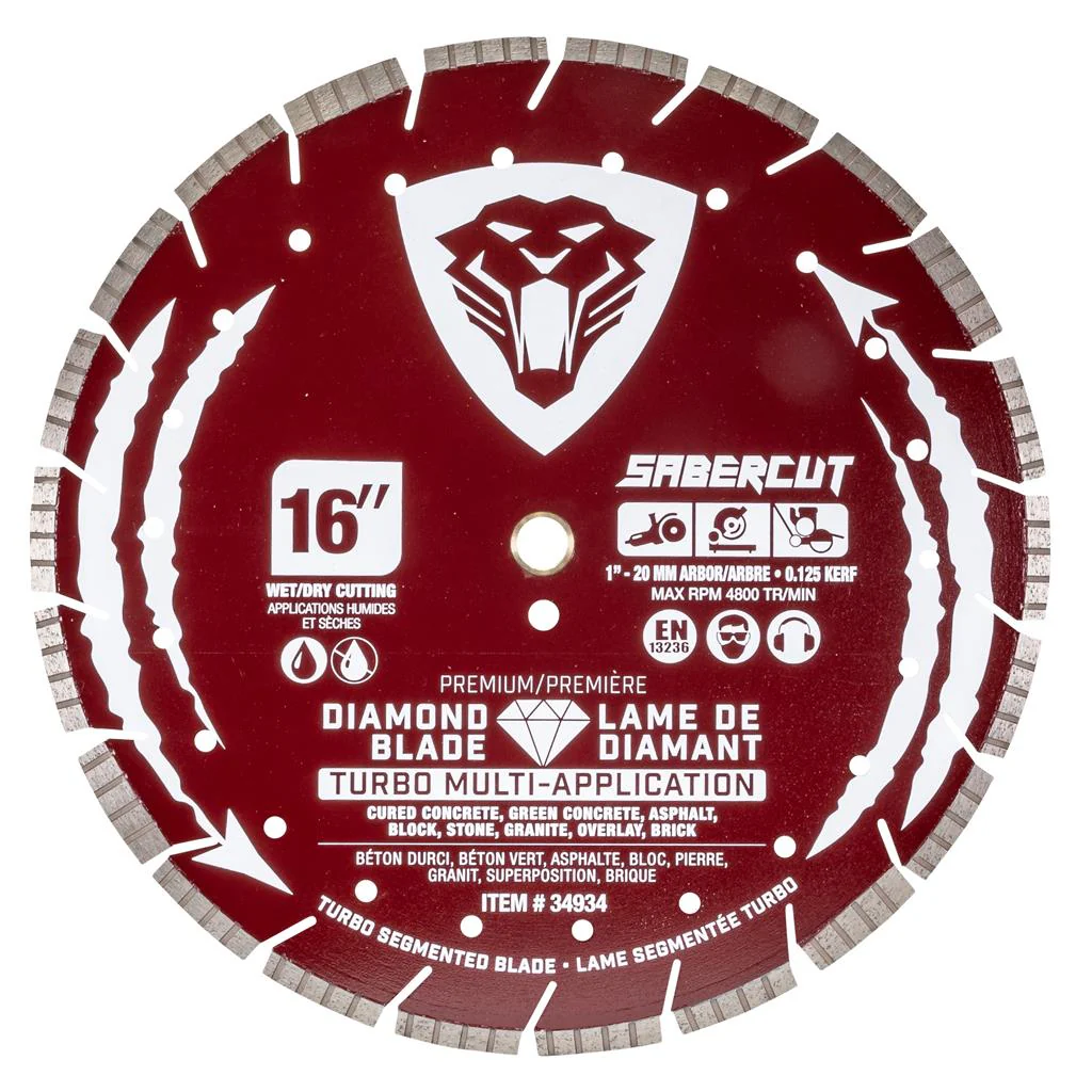 SaberCut 16 in x 1 in-20 Multi-Application Diamond Blade