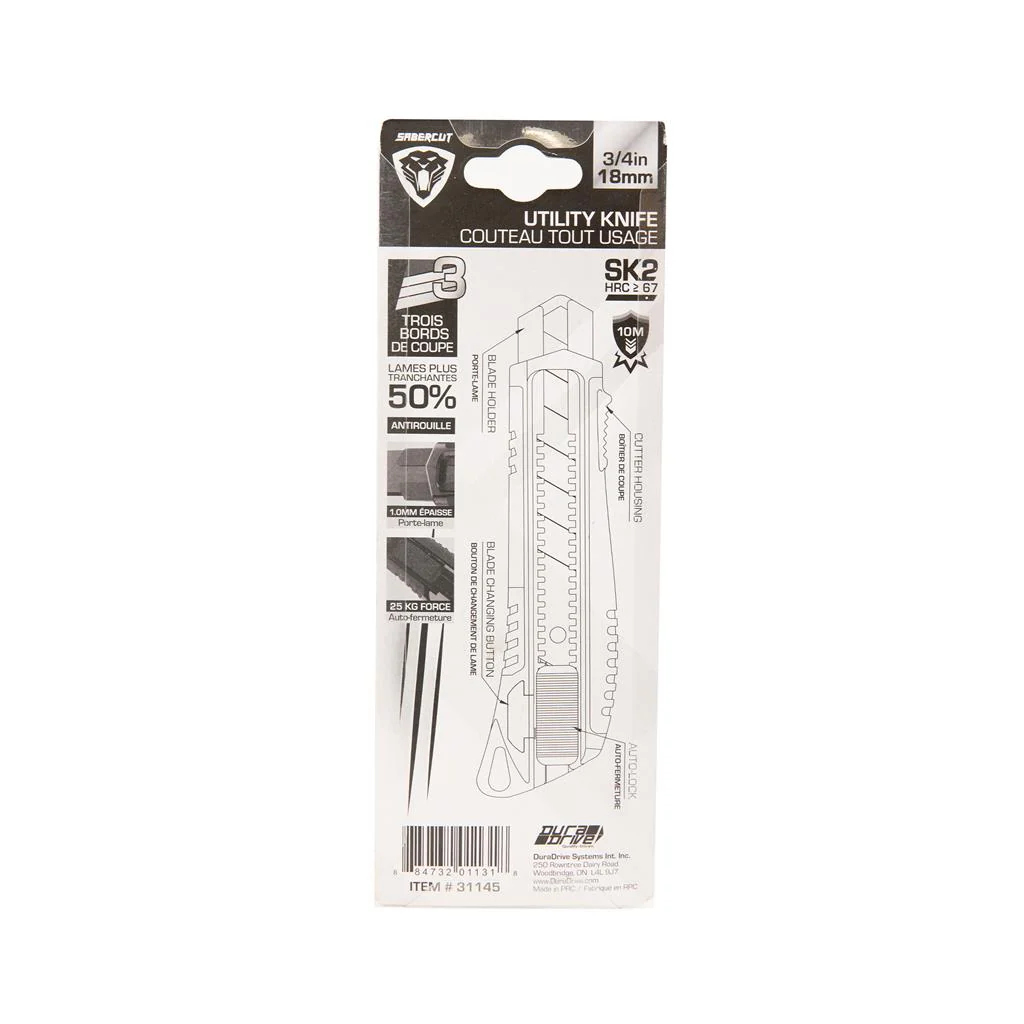 Sabercut 18mm Auto-Lock Utility Knife - Image 6