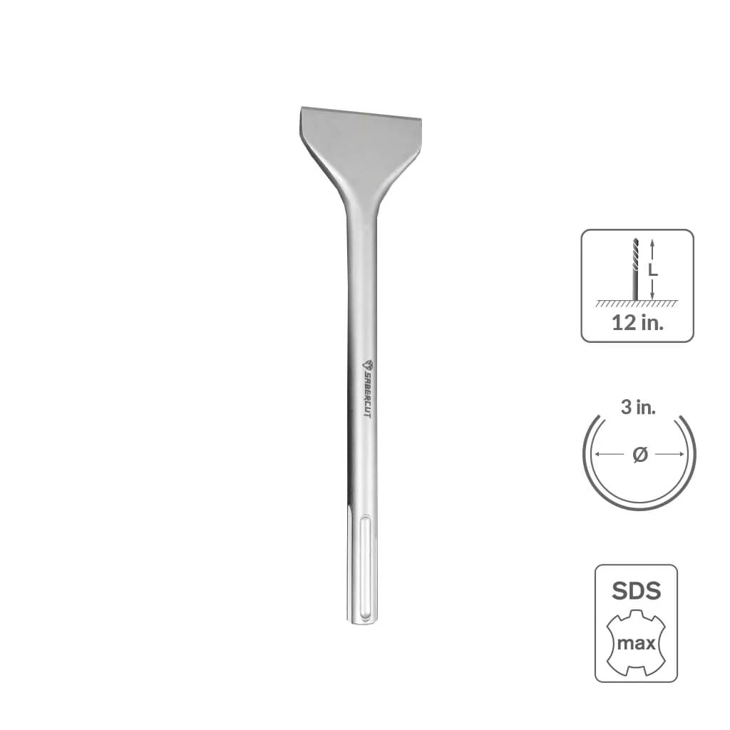 Sabercut 3 in. x 12 in. SDS MAX Flat Chisel
