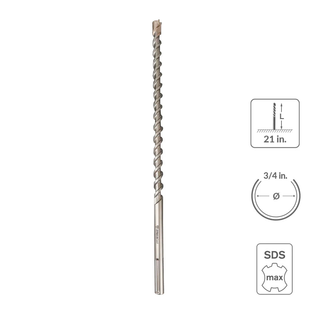 SABERCUT  1-3/4 in. x 36 in. SDS MAX 6-Cutter Carbide Tip Concrete & Rebar Hammer Drill Bit - Image 35