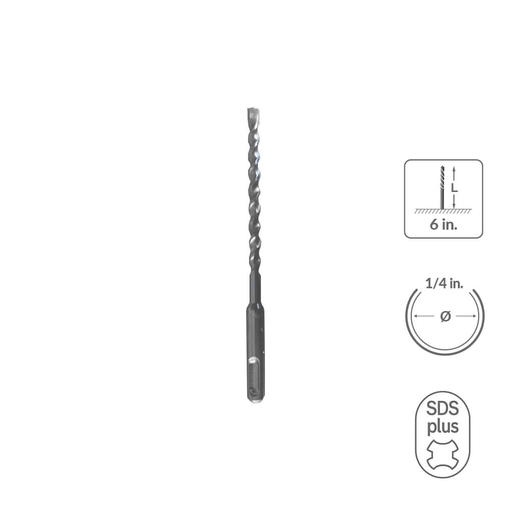 SABERCUT 3/4 in. x 6 in. SDS PLUS 2-Cutter Carbide Tip Concrete Drill Bit - Image 48