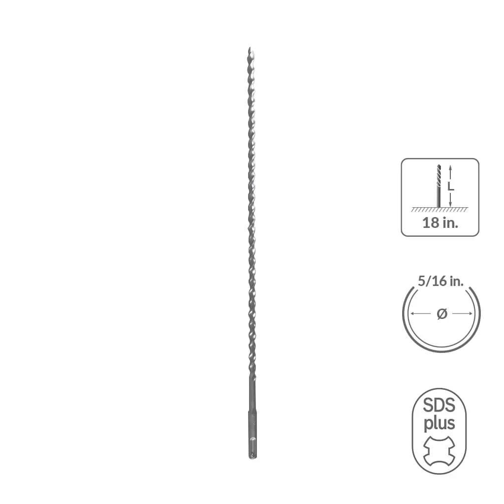 SABERCUT 3/4 in. x 8 in. SDS PLUS 2-Cutter Carbide Tip Concrete Drill Bit - Image 22