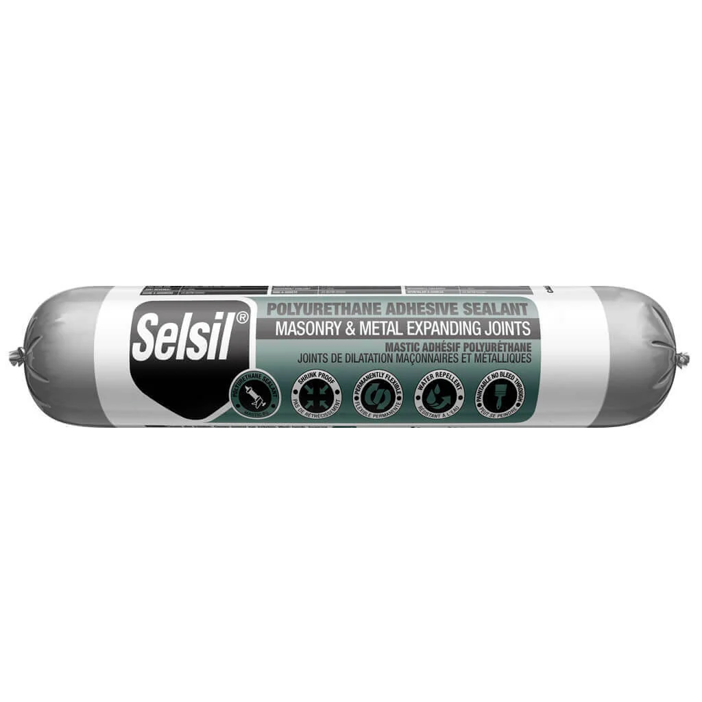 Selsil 600 ml Grey Masonry and Metal Expanding Joints Polyurethane Adhesive Sealant Sausage