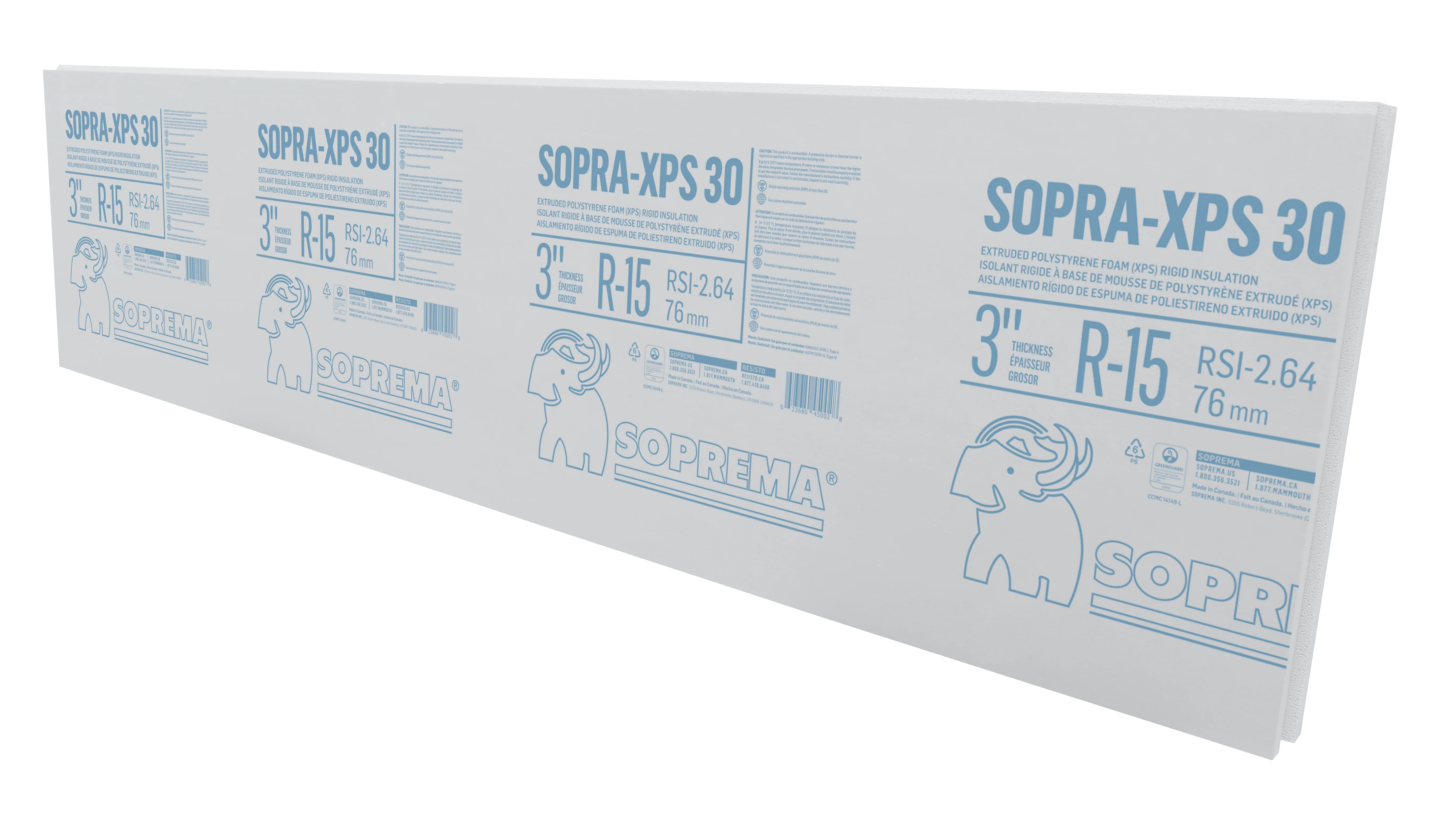 Sopra XPS-30 3 in. x 24 in. x 96 in.
  Shiplap Extruded Polystyrene Rigid Insulation