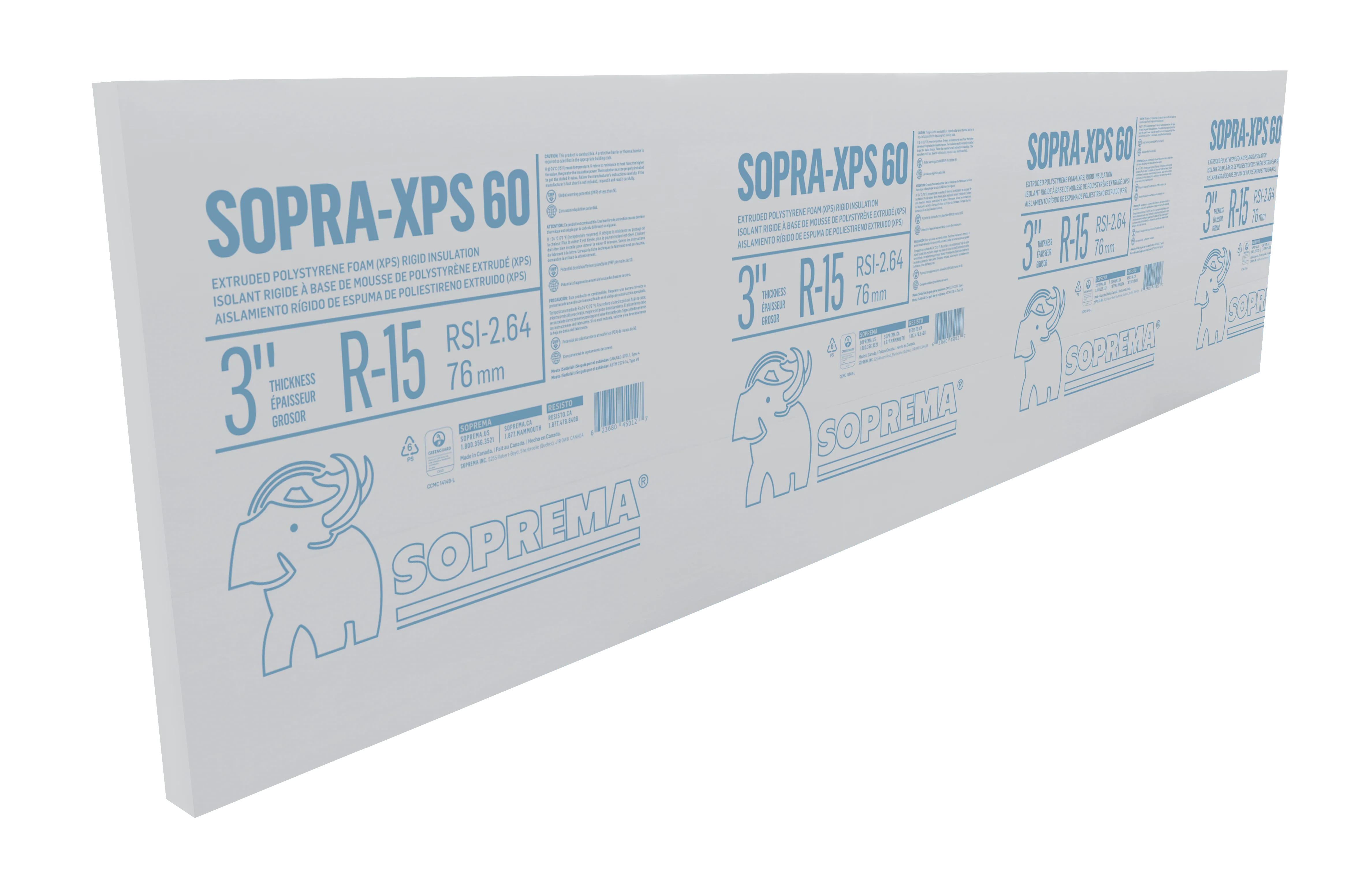 Sopra XPS-60 3 in. x 24 in. x 96 in.
  Butt-Edge Extruded Polystyrene Rigid Insulation