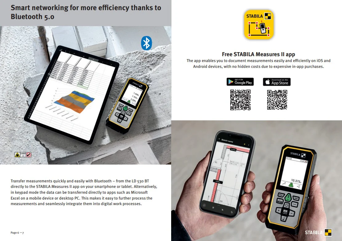 Stabila LD530 Laser Distance Measurer With Bluetooth - Image 6