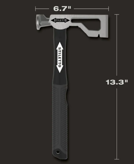 Stiletto DRYAXE9-F 9 oz. Milled Face Titanium Drywall Hatchet with Fiberglass Handle - Image 4