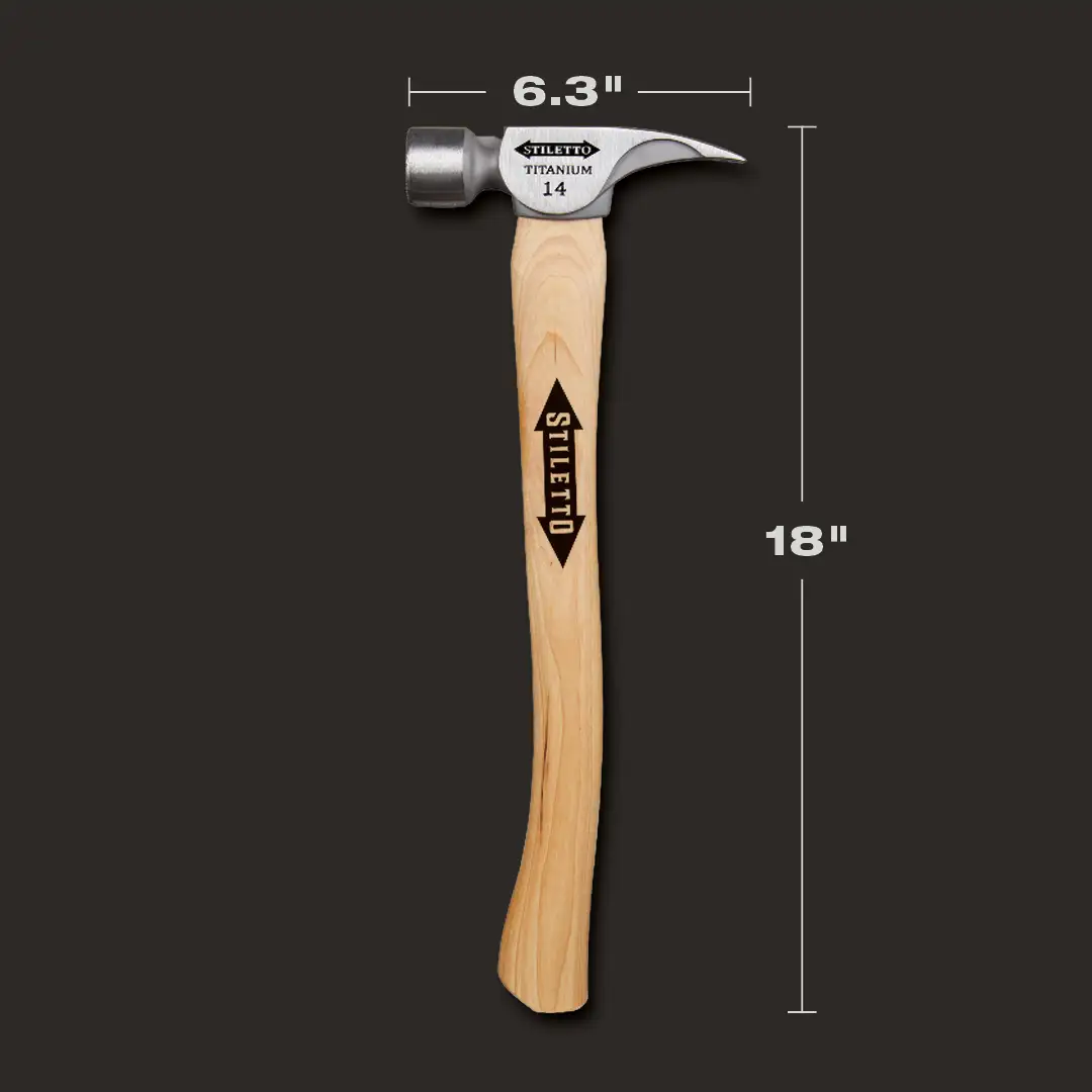 Stiletto TI14MC 14 oz. Milled/Curved Titanium Hammer with Hickory Handle - Image 4