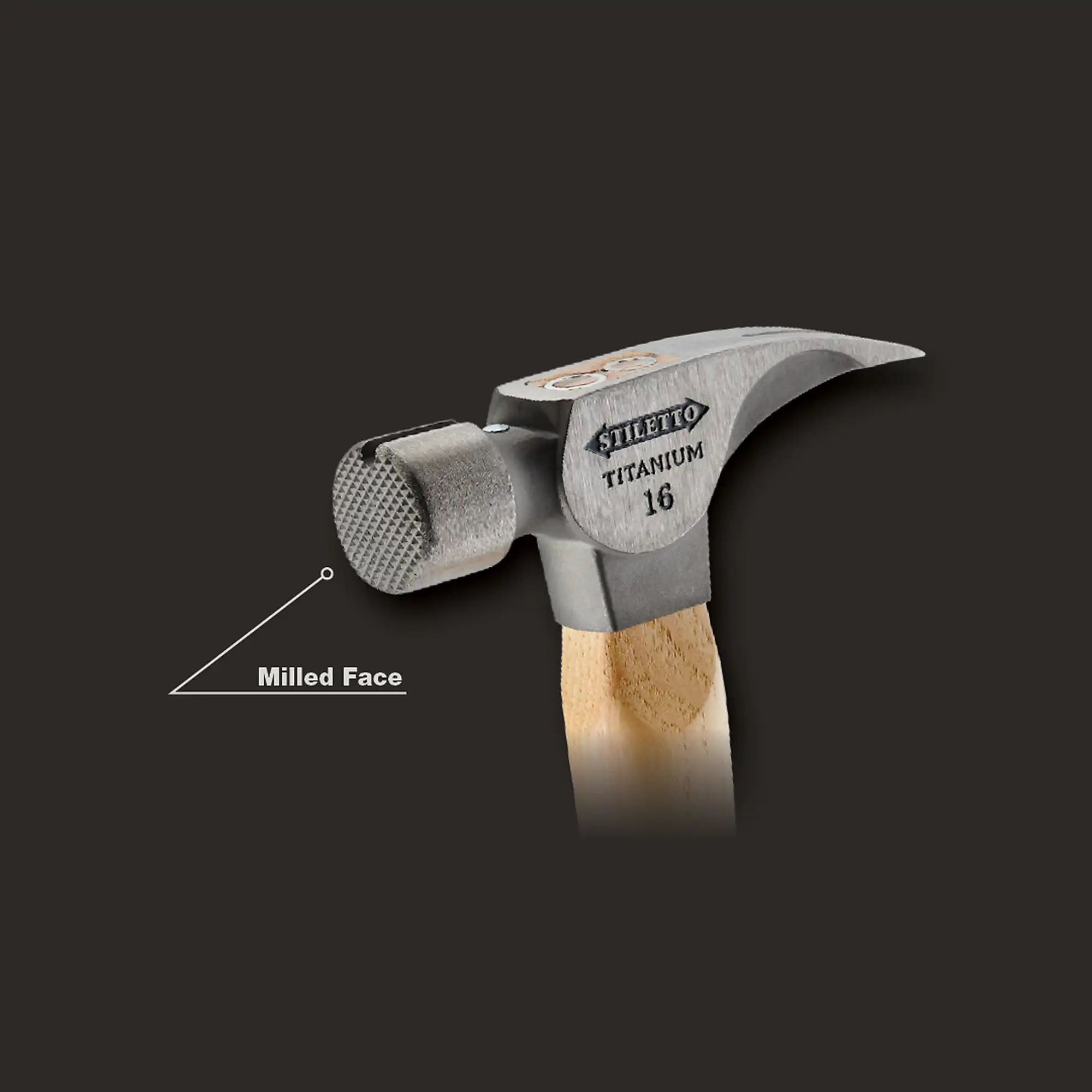 Stiletto TI16MC 16 oz. Milled/Curved Titanium Hammer with Hickory Handle - Image 5