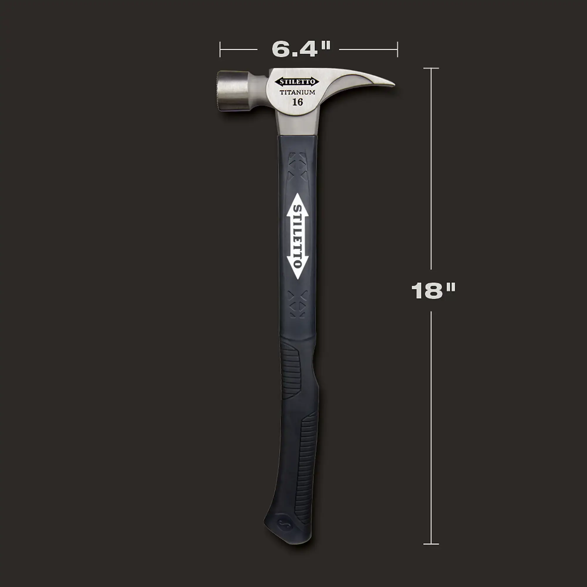 Stiletto TI16MC-F 16 oz. Milled/Curved Titanium Hammer with Fiberglass Handle - Image 4