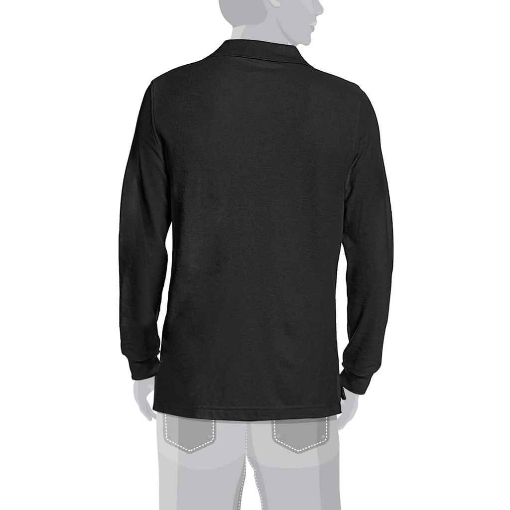 DuraDrive Men's Black Long Sleeve Polo T-Shirt - Image 2