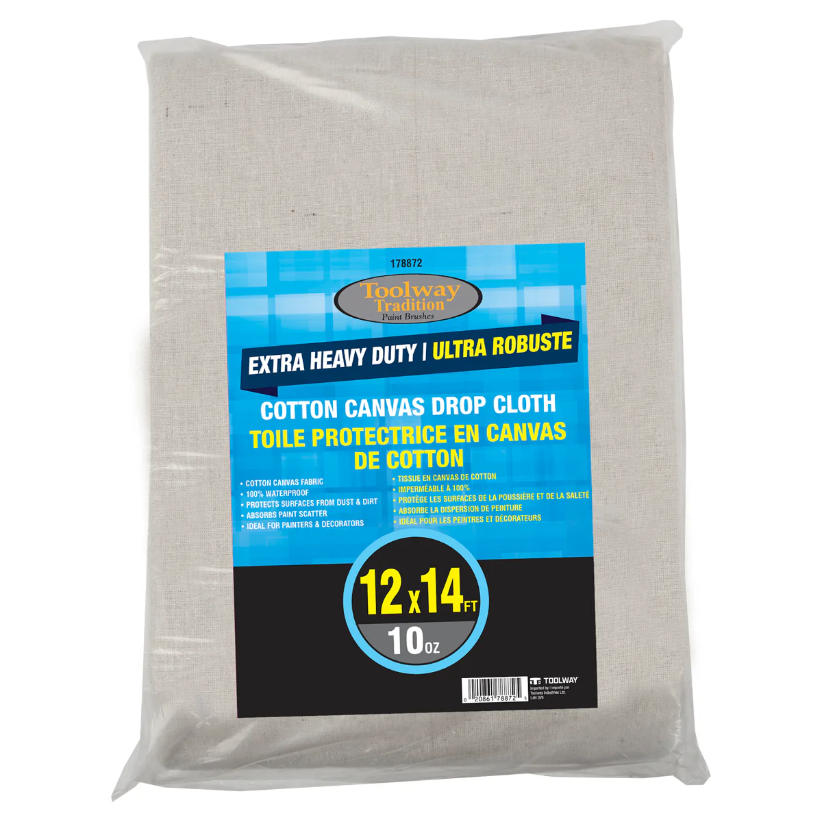 TOOLWAY 178872 DROP CLOTH CANVAS 12'x14' 10oz