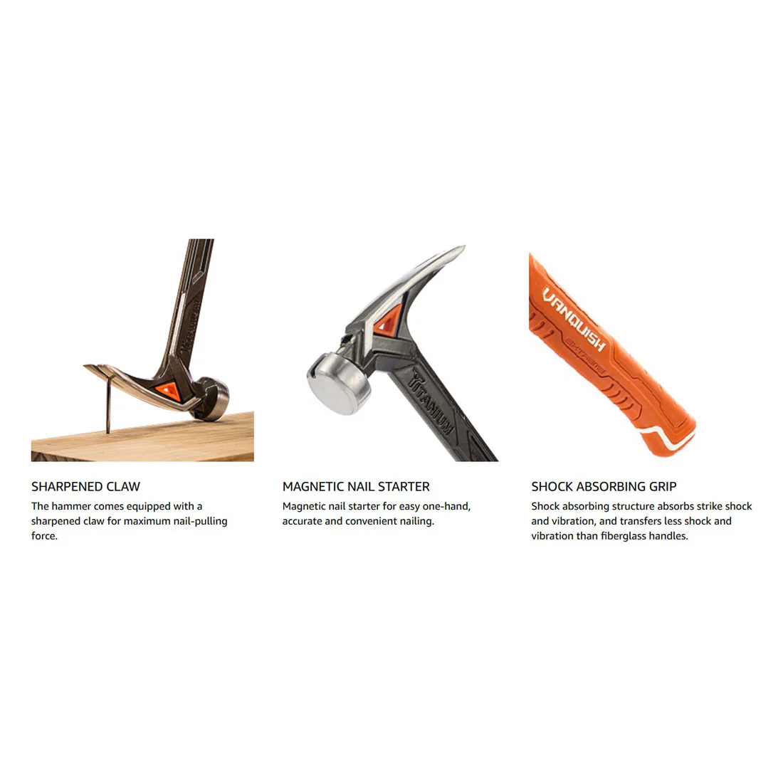 Vanquish 14 oz. Smooth Face Titanium Hammer - Image 2