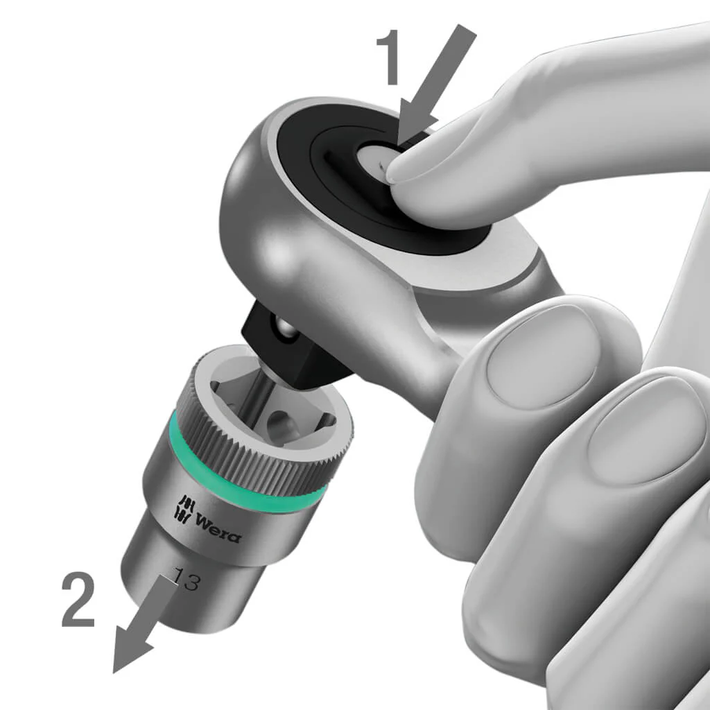 Wera 05004048001 8100 SB 8 Zyklop 3/8 in. Drive Switch Lever Metric Metal Ratchet Set (29-Piece) - Image 11