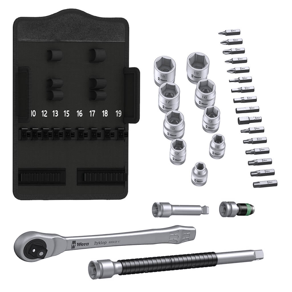 Wera 05004048001 8100 SB 8 Zyklop 3/8 in. Drive Switch Lever Metric Metal Ratchet Set (29-Piece) - Image 2