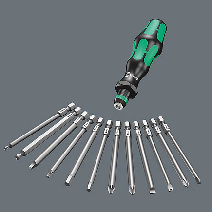 Wera 05059297001 33-Piece Kraftform Kompakt 62 Quick-Release Chuck Screwdriver and Bit Set - Image 2