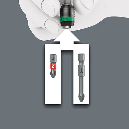 Wera 05059297001 33-Piece Kraftform Kompakt 62 Quick-Release Chuck Screwdriver and Bit Set - Image 4