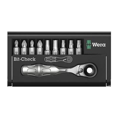 Wera 05073645001 Bit-Check 10 Zyklop Mini 1 Ratchet and Bit Set (10-Piece)