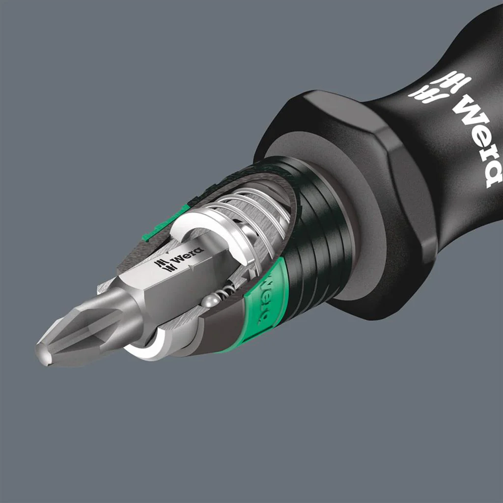 Wera 05104650001 846/8 1/4 in. Bitholding Quick-Release Chuck Screwdriver and 3-Flute Countersink Bits Set (8-Piece) - Image 2