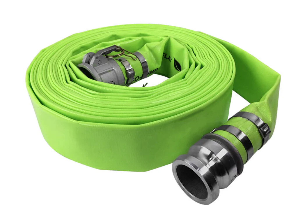 3 in. x 50 ft. Green Phthalate-Free Layflat Discharge Hose